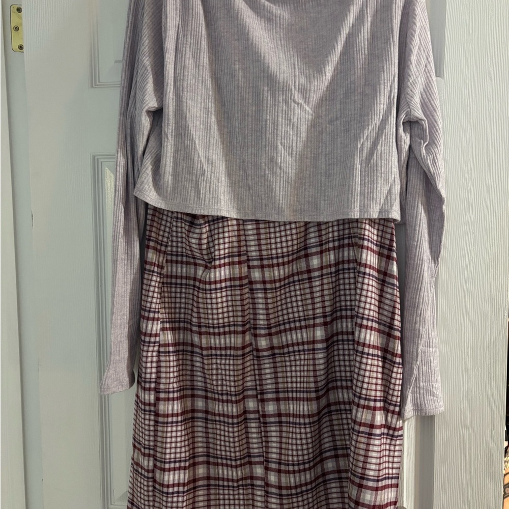 BNWT NOBO PLAID TANK TOO STYLE DRESS WITH TIE UP SWEATER OVER SIZE XXL - Picture 4 of 4